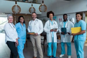 group of diverse male and female primary care doctors