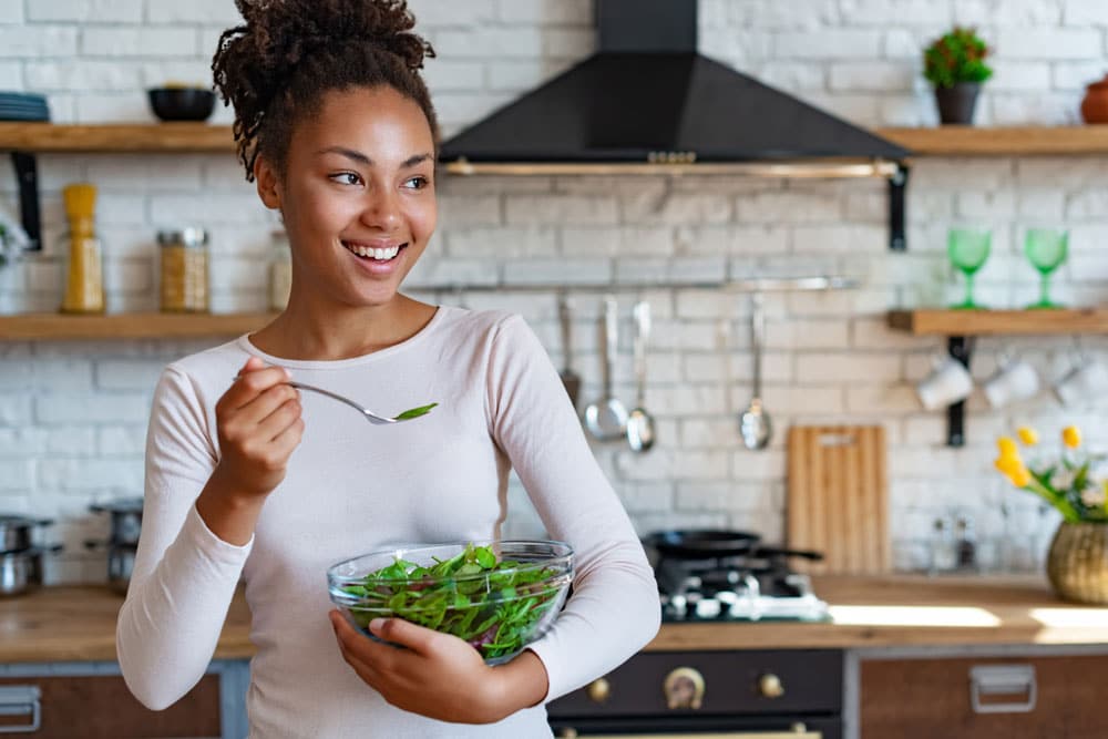 young person eating healthy